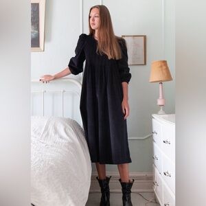 NWT Horses Atelier Black Babycord Reve Dress